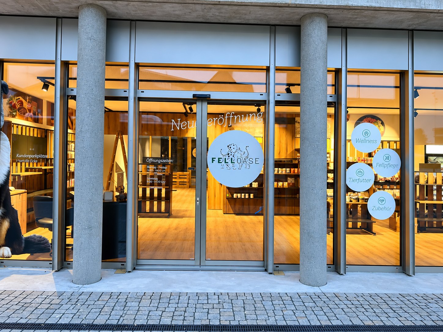 Moderne Felloase im Abendlicht